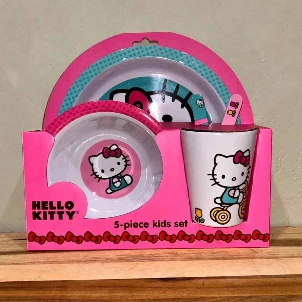 Hello Kitty 5 piece children’s dish set. Made with 100% Melamine Made by Sanrio